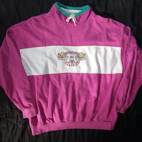 Vintage Bugle Boy Classics Embroidered Color Block Sweatshirt - Picture 2 of 6
